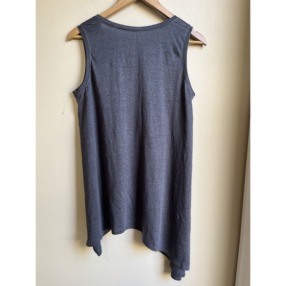 Eileen Fisher Asymmetrical Grey Linen Tunic Tank size XS NEW - Picture 2 of 7